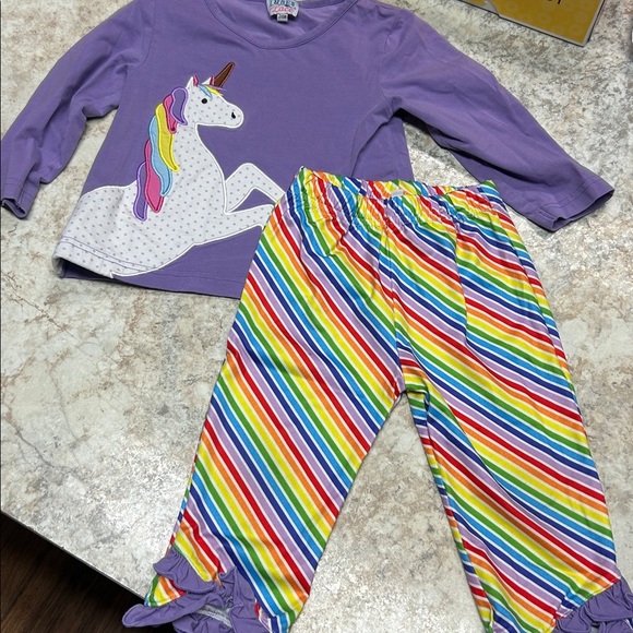 Lures and Lace Other - Purple Unicorn Kids Matching Set